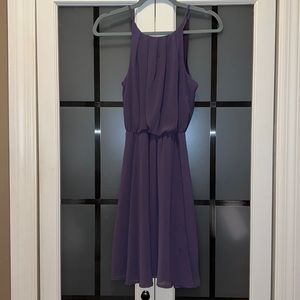 purple flowy dress